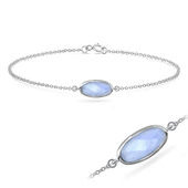 Blue Chalcedony Ellipse Shape Silver Bracelet BRS-386